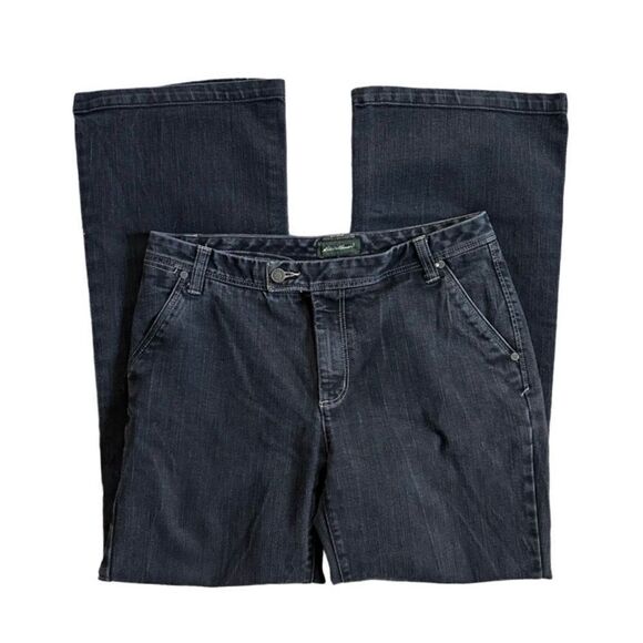Eddie Bauer Mid Rise Bootcut Trouser Style Faded Denim Black Jeans Size 10 - Picture 5 of 11